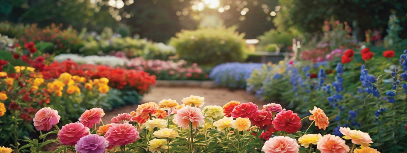Spring flowers in a garden