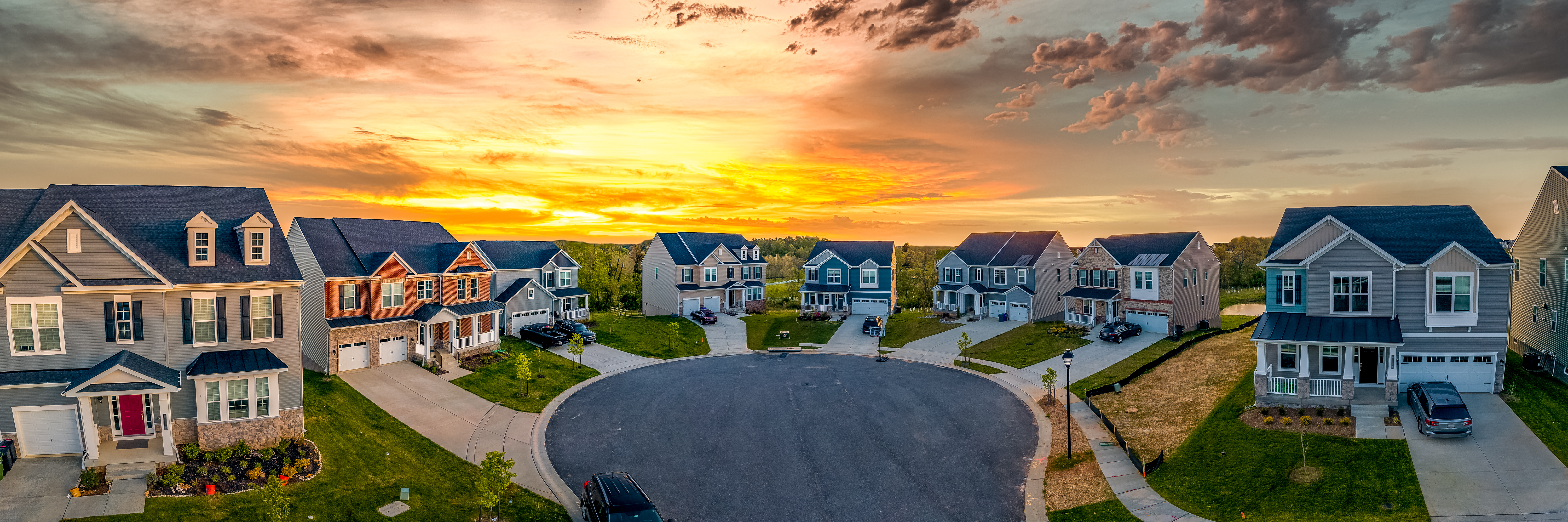 Neighborhood of houses